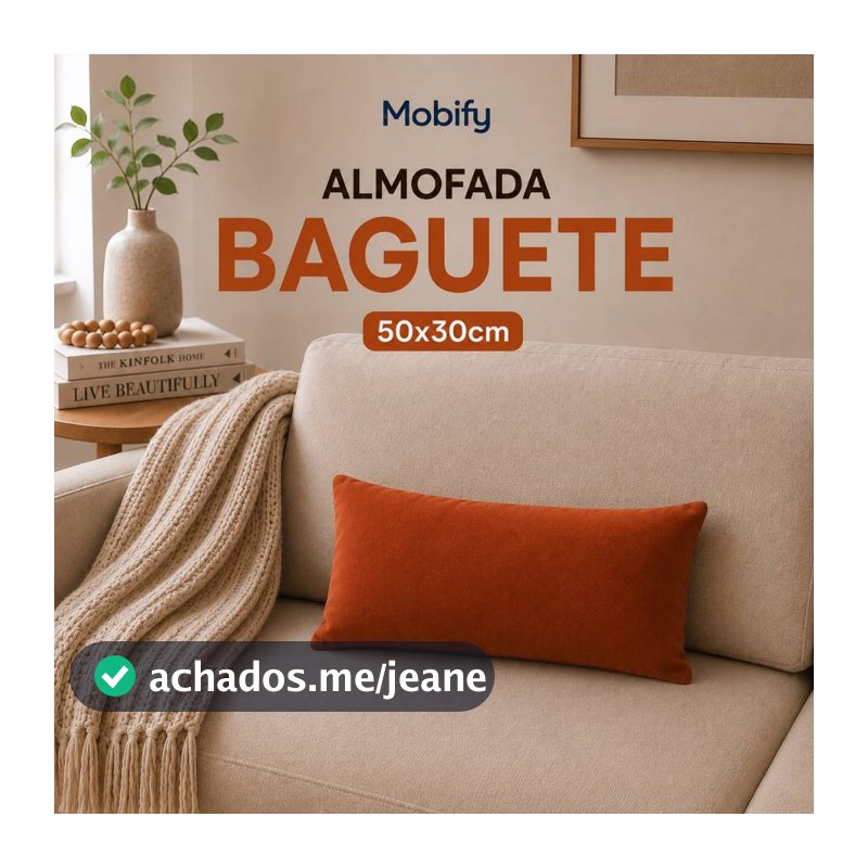 Almofadas Baguete Suede Cheias 50x30 retangular Zíper Invisivel