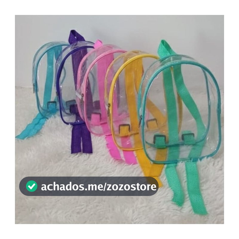 Kit 50 Mochilas Plásticas Transparentes Cristal Lembrancinha Festa