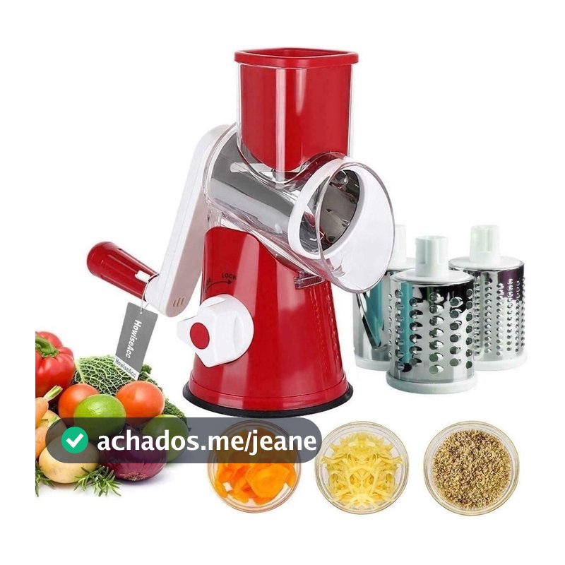 Cortador Fatiador Ralador de Queijo Legumes Cortador Vegetais Manual 3 em 1 Multiuso Premium