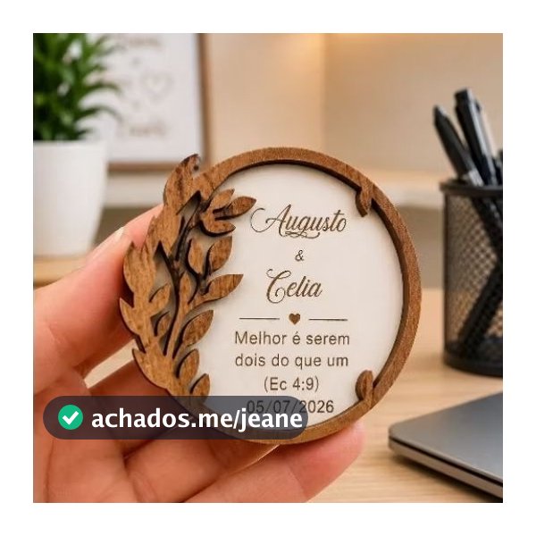 Kit Ímã de Geladeira Personalizado em MDF | Lembrancinha Casamento, Noivado, Aniversário, Batizado e Eventos,