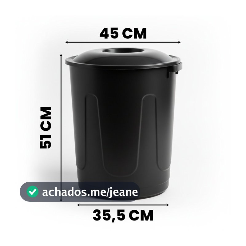 Cesto Lixeira Grande 60L Tampa Robusta Funcional Plástico PREMIUM Forte