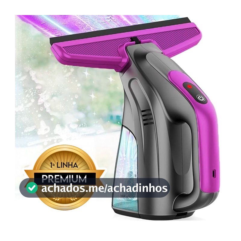 Rodo Limpador De Vidro Elétrico Recarregável USB Com Tanque de Água Aspirador Portátil