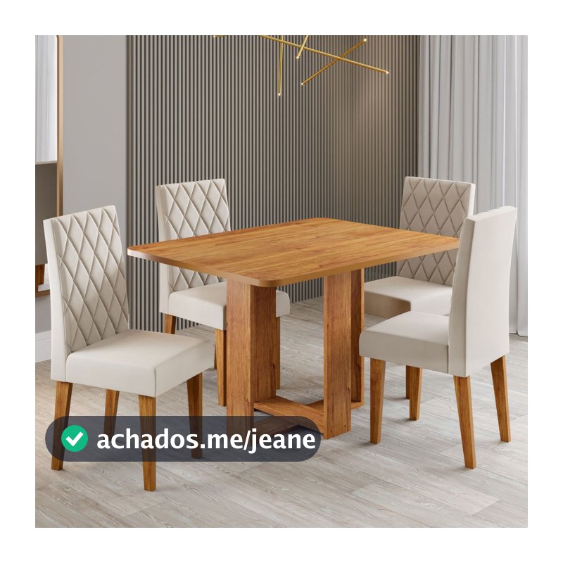 Mesa de Jantar 4 Lugares Afrodite - Viero Móveis