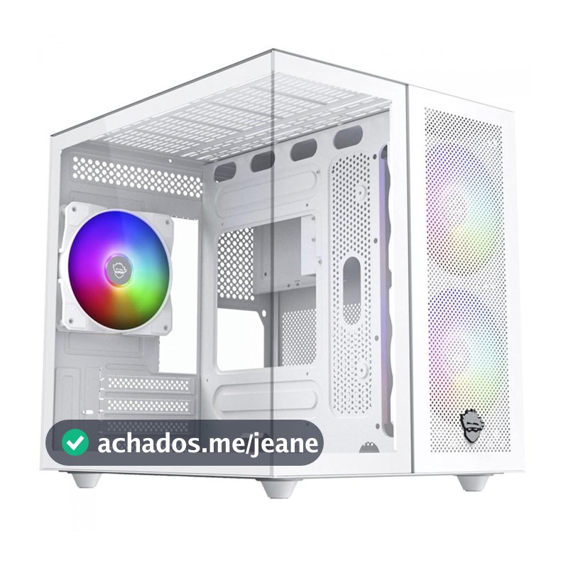 Gabinete Gamer Ninja Kazan X3, Mini Tower,Temperado,M-ATX,USB-C,Sem Fonte, Com 3 Fans, GN-CS-KZMAW3F