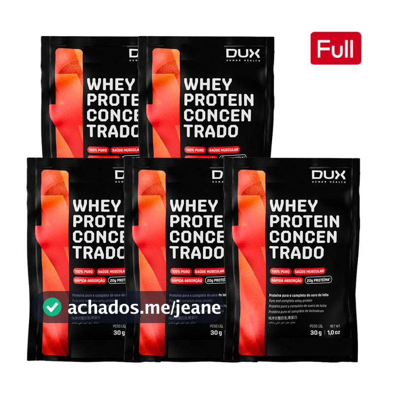 KIT 5 UNID WHEY PROTEIN CONCENTRADO DUX WPC - SORTIDOS