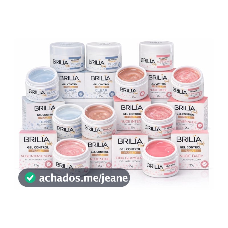 Gel Control Brilia Nails 25g Unha em Gel Molde F1 Nail Designer Cabine UV Escolha a Cor
