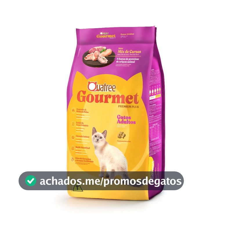 Ração Quatree Gourmet Gato Adultos Mix de Carnes 3 kg
