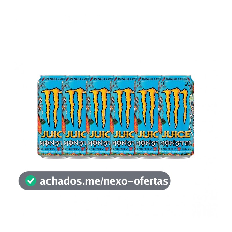 Kit com 6 Energético Monster Mango Loco Lata 473ml