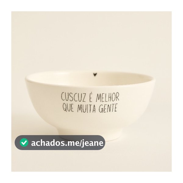 Kit até 2 unidades Bowl Cuscuz Tigela de Porcelana Branca Cuscuz é melhor que muita gente16x7,5 cm
