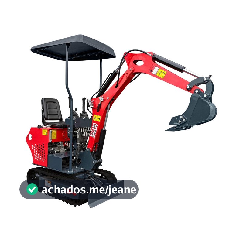 Mini Escavadeira a Diesel 12 hp 650 kg Cabine Aberta com Cobertura