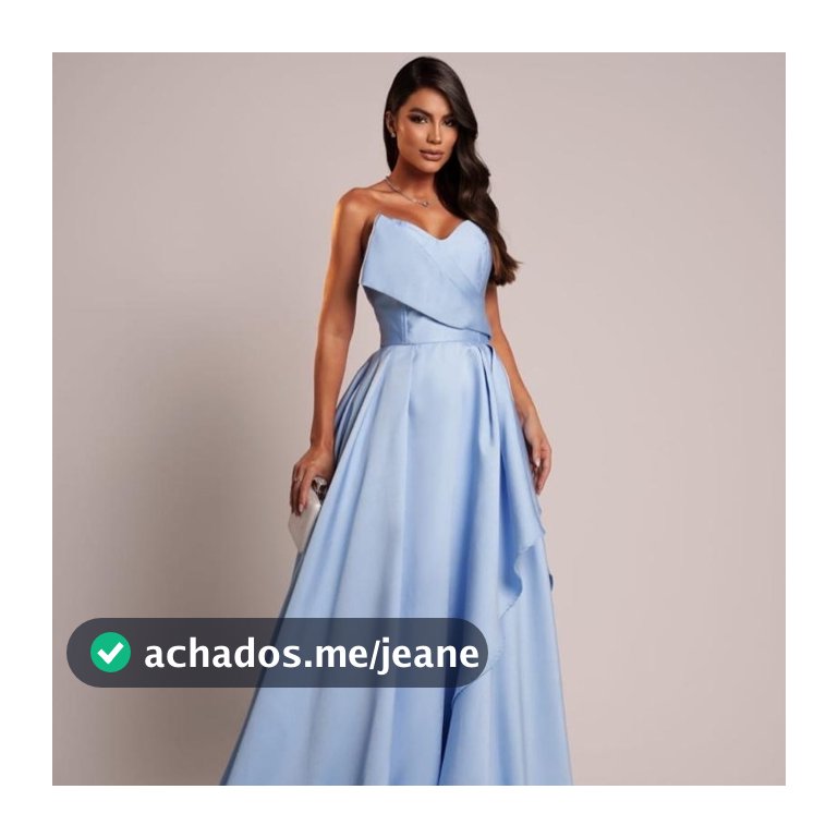 Vestido de Festa Longo Tomara que Caia Moda Elegante Costas de Amarração Com Saia Rodada