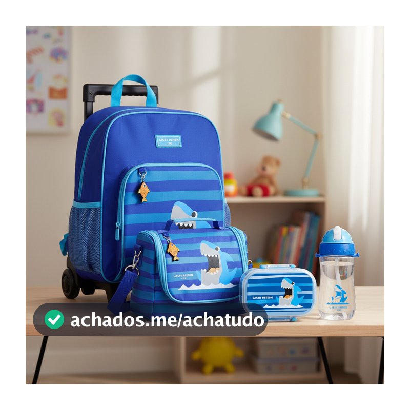 Kit Escolar Infantil Completa com 5 Peças Jacki Design