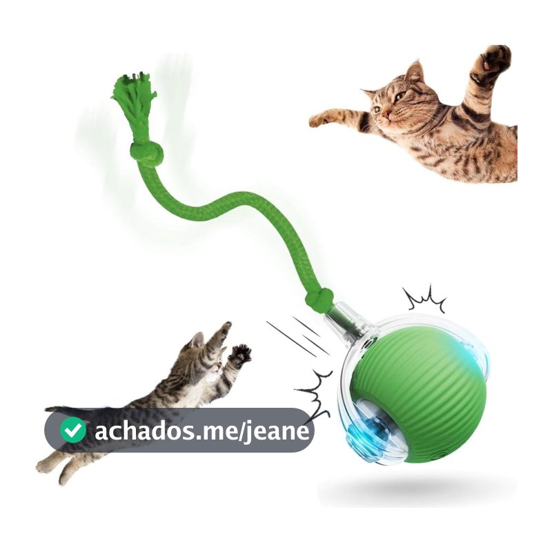 Brinquedo Automático para Gatos - Bola Interativa com Sensor de Movimento e Cauda Falsa Recarregável