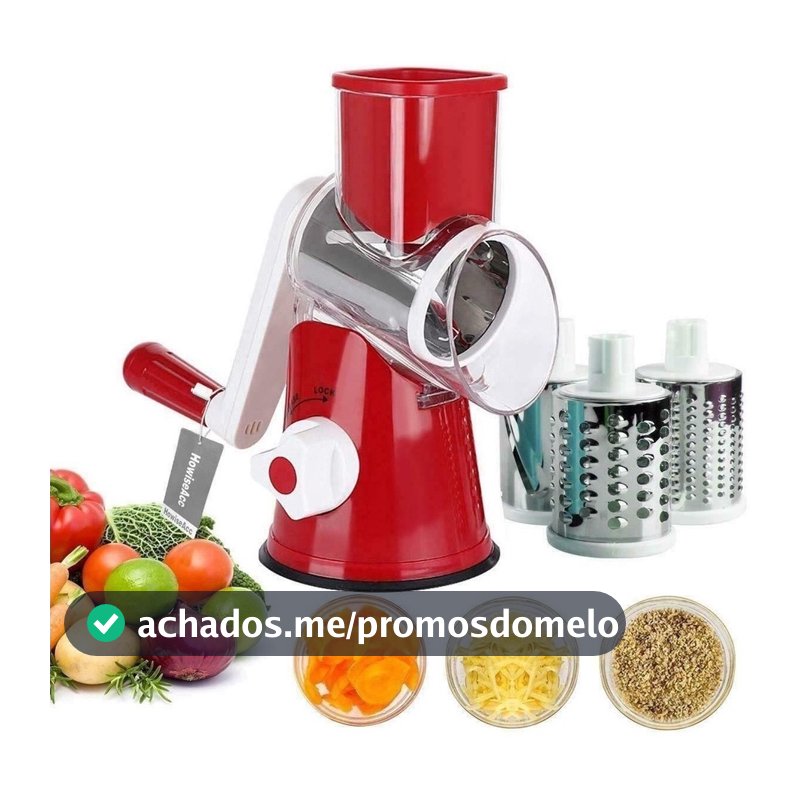 Cortador Fatiador Ralador de Queijo Legumes Cortador Vegetais Manual 3 em 1 Multiuso Premium