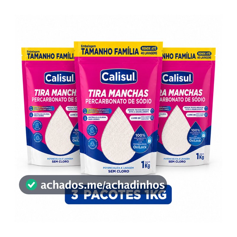 PERCARBONATO de sódio 100% PURO Roupas e Limpeza 1kg/2kg OXIGÊNIO ATIVO Calisul SEM CLORO