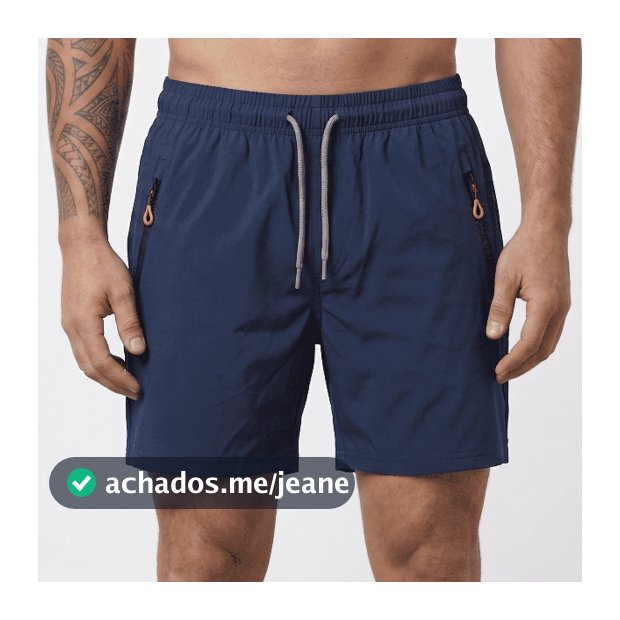 Bermuda Masculina Shorts Elastano Academia Malha Fria com Zíper