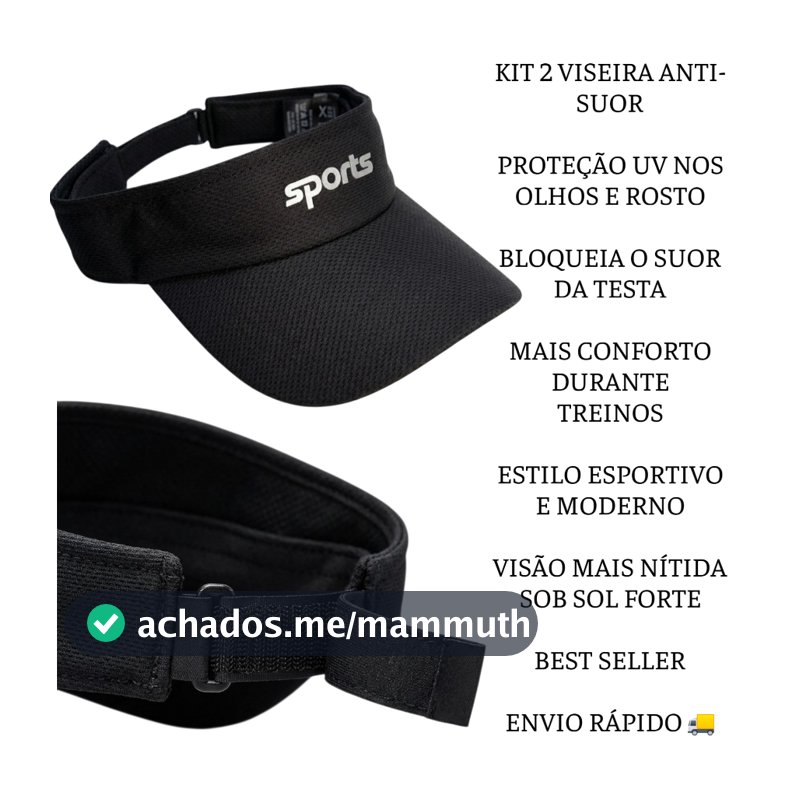 Kit 2 Viseiras Lisa Dry Fit Corrida Praia Caminhada Proteção UV Ajustável Boné Esporte Masculina e Feminino