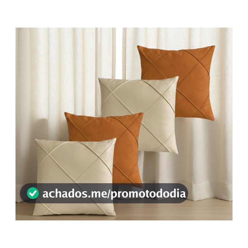 Kit de 4 Capas De Almofadas Suede AVELUDADAS Drapeada 45x45 cm Decorativas