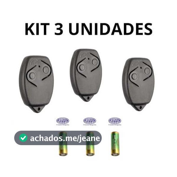 Kit 3 Unidades de Controle Remoto de Portão Rossi 433mhz