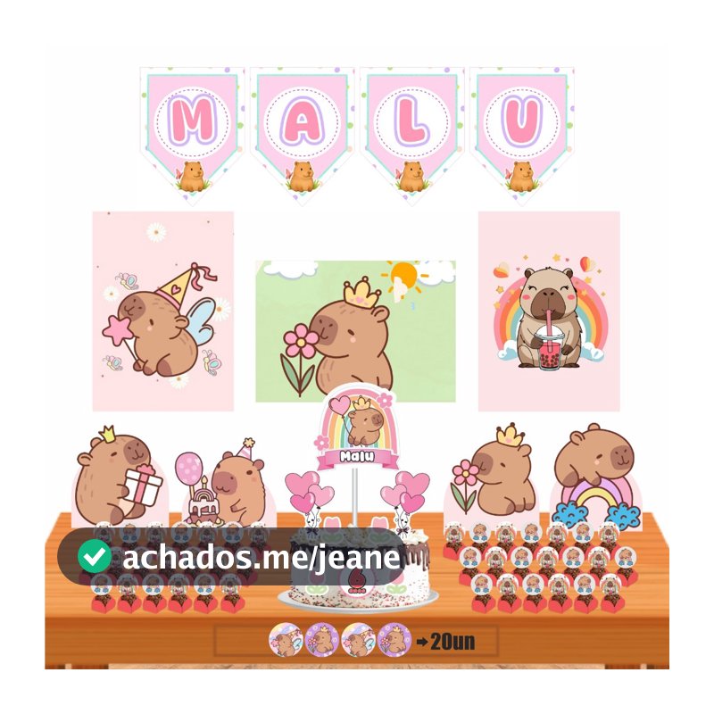 Kit Festa Capivaras Só Um Bolinho  Aniversário Infantil