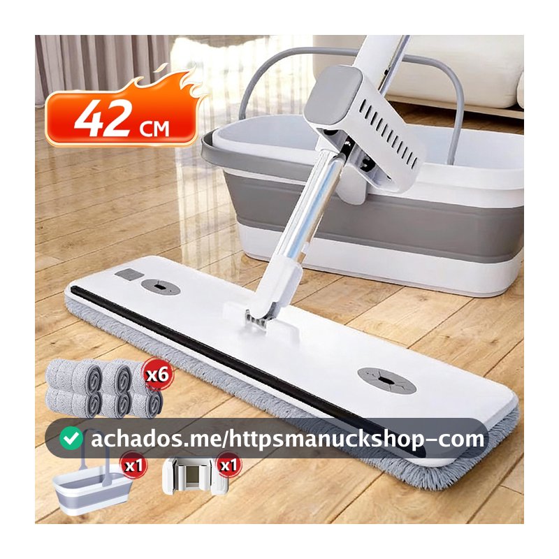 KIT 9 Conjunto De Esfregão E Balde Dobrável De Microfibra Com Raspador De Desaguamento -B01