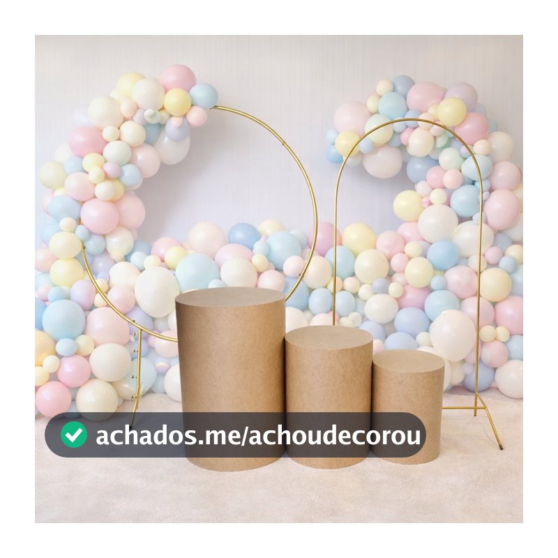 Kit Arco Redondo E  Romano + Trio Cilindro MDF Painel Decoração Festa Infantil Estrutura