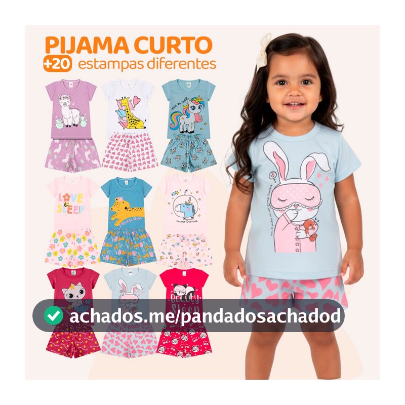 Kit 6 Peças de Pijamas Curto Infantis para Bebê Meninas Confortáveis e Cheios de Estilo.