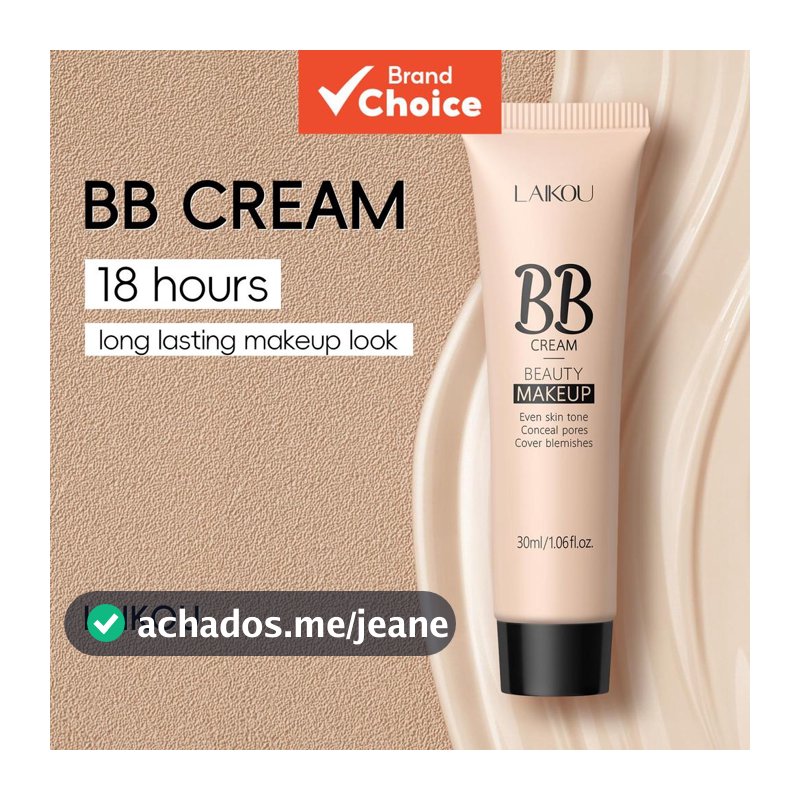 LAI KOU Base BB Cream à Prova d'Água: Base Corretiva de Longa Duração com Controle de Oleosidade - 30ml