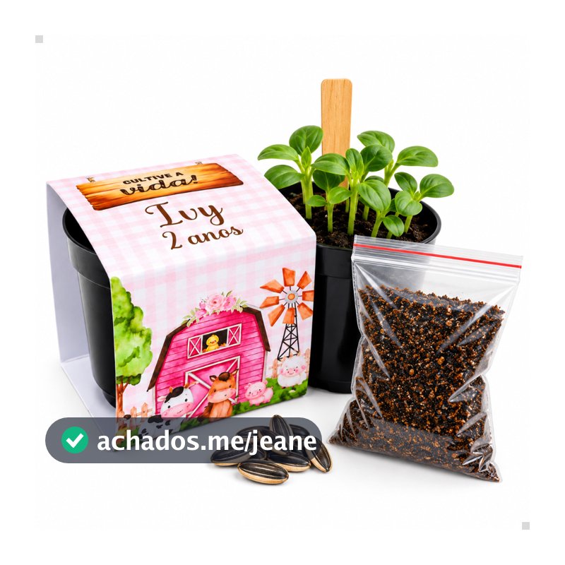 Lembrancinha Para Plantar Personalizada Kit Plantio Fazendinha Rosa Lembrancinha Ecológica Aniversário