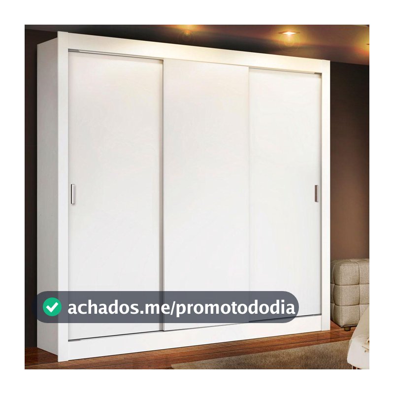 Guarda-Roupa Casal 3 Portas de Correr Branco Mônaco Madesa