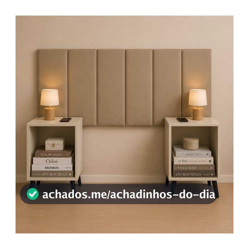 Conjunto de Cabeceira Cama Casal Queen com Mesas de Cabeceira com Pés Palito Kit Mesa Cabeceira Madeira e Cabeceira