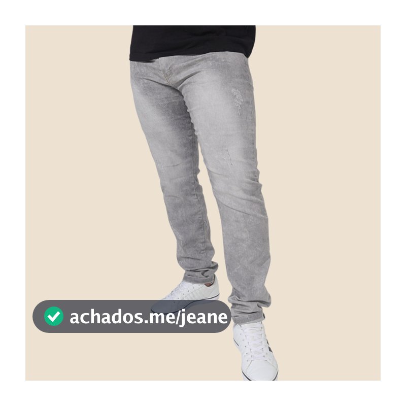 Calça Masculina Jeans Cinza | Skinny Com Elastano Lycra Super Stretch - Casual Direto Da Fábrica