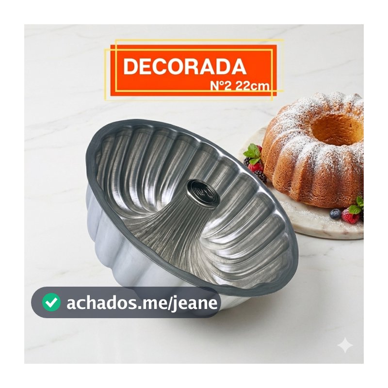 Forma Decorada Gomada N2 22X9 Pudim Bolo Suiça Aluminio