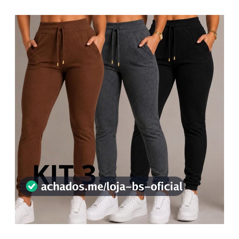 Kit 3 Calça Feminina Plus Size Joguer }Pantalona Extra Grande Roupas Gordinhas Montaria Fler Skinny Leg Jeans Cós Alto