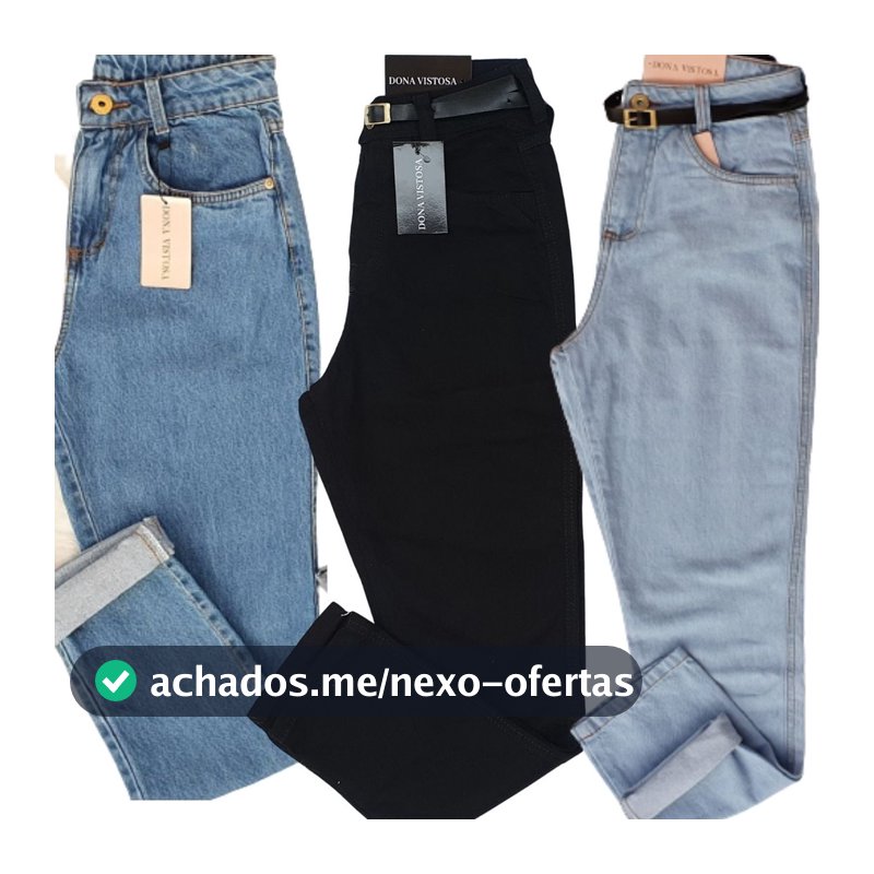 Mom Jeans Calça Cintura Super Alta Feminina Manchada Clara Escura