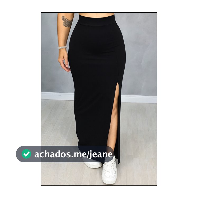 Saia Longa Feminina Plus Size Com Fenda Diversas Cores Zero Transparencia PP Ao G3