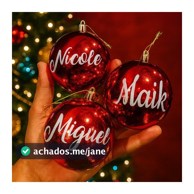 BOLAS DE NATAL COM NOME PERSONALIZADO