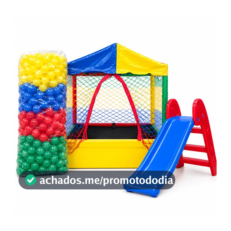 Kit Playground Infantil - Escorregador Baby - Piscina de Bolinhas - Bolinhas - Colorido