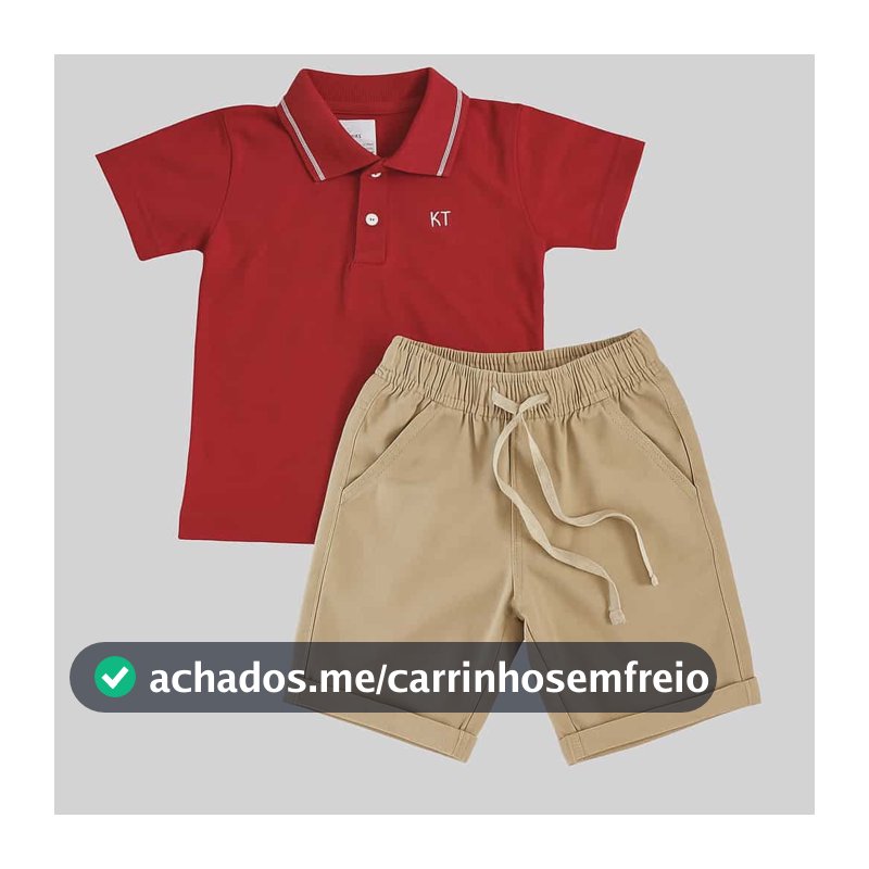 Conjunto Infantil Polo e Bermuda brin jeans Tamanhos 1 ao 6 Várias Cores Lindas  Estilo e Conforto para Meninos