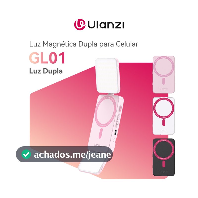 ULANZI GL01 GlowUp Luz Magnética Dupla para Celular LED Dobrável CRI97