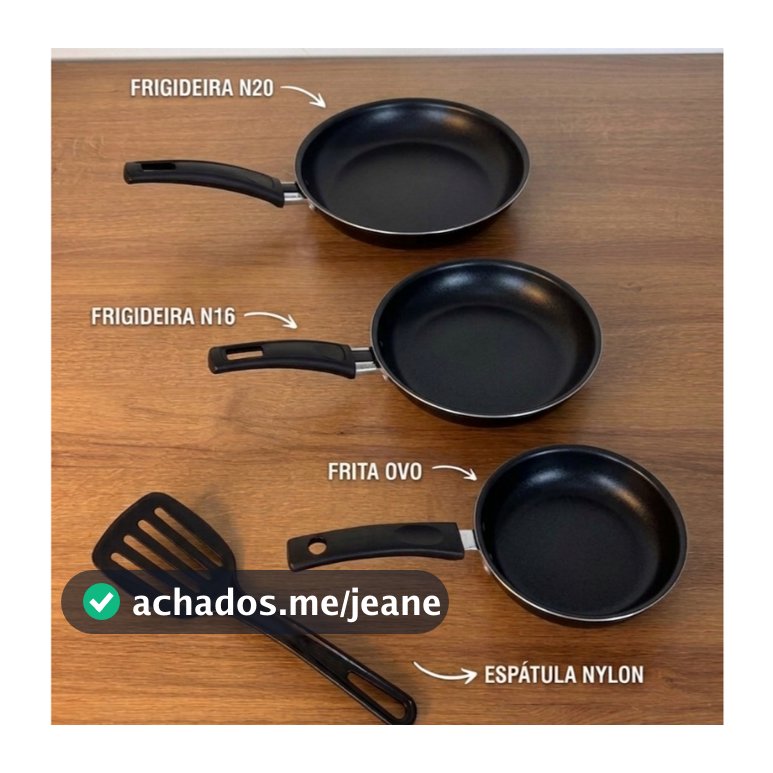 Kit de Frigideiras 3 unidades - Antiaderentes - 2 Frigideiras+ 1 Frita ovo+ 1 Espátula