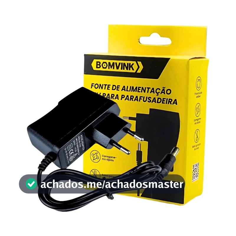 Carregador  Parafusadeira 12v Bivolt Bomvink Fonte de parafusadeira 12v