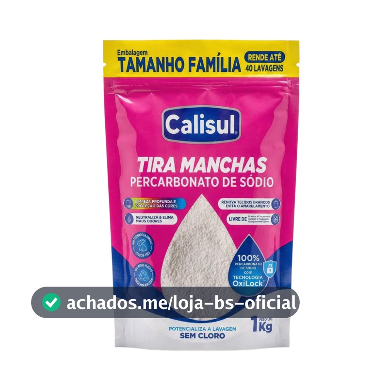 CALISUL PERCARBONATO DE SÓDIO 100% Pureza total - Tira Manchas Natural