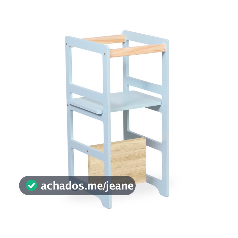 Torre De Aprendizagem Montessoriana Regula Criança Azul Bebê
