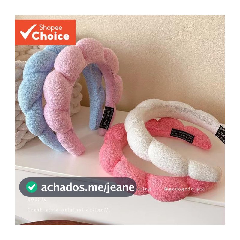 Simples Nuvem Faixa De Cabelo Moda Coreana Doce Cor Bandana Perfeita Para Lavar O Rosto Mulher
