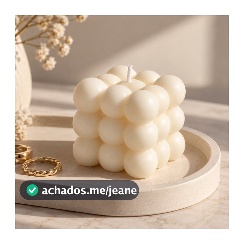 Vela Bubble Aromática Decorativa Cera de Soja 5cm - 1 ou 2 Unidades - Baunilha, Lavanda, Cerejeira, Limão - Presente