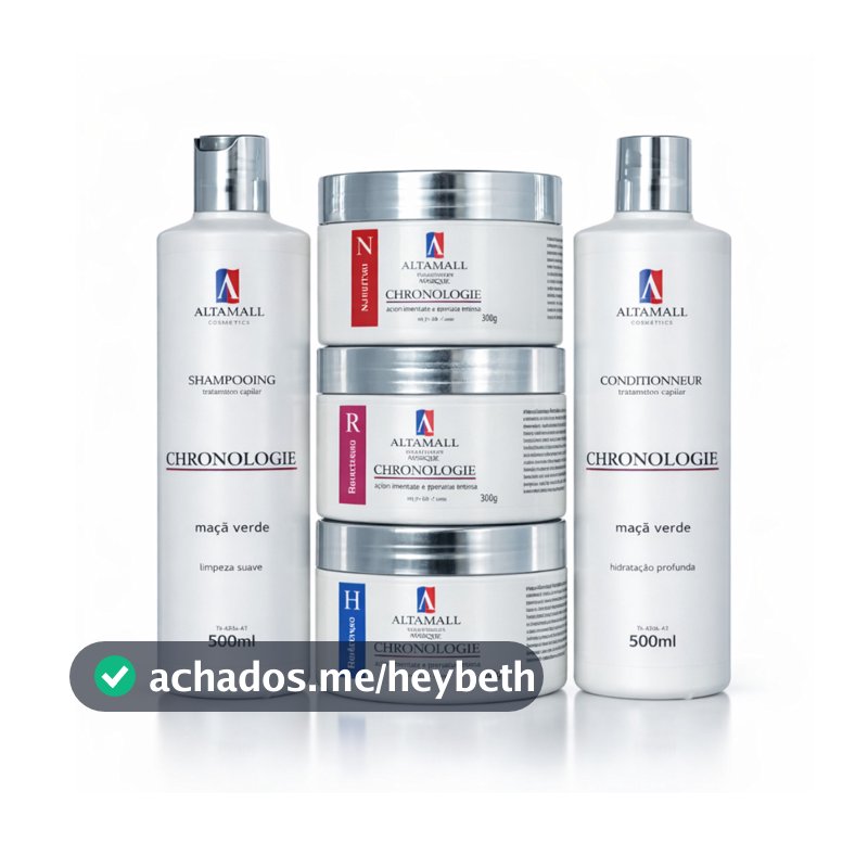 KIT 5 Cronograma Capilar Shampoo Condicionador Máscaras Hidratação Nutrição Reconstrução ALPHAHALL