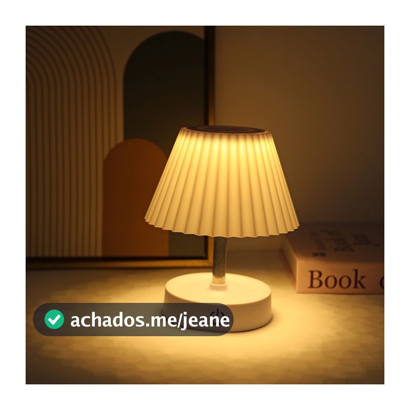 Abajur de Mesa Retrátil Recarregável LED Quente para Quarto/Escritório/Sala