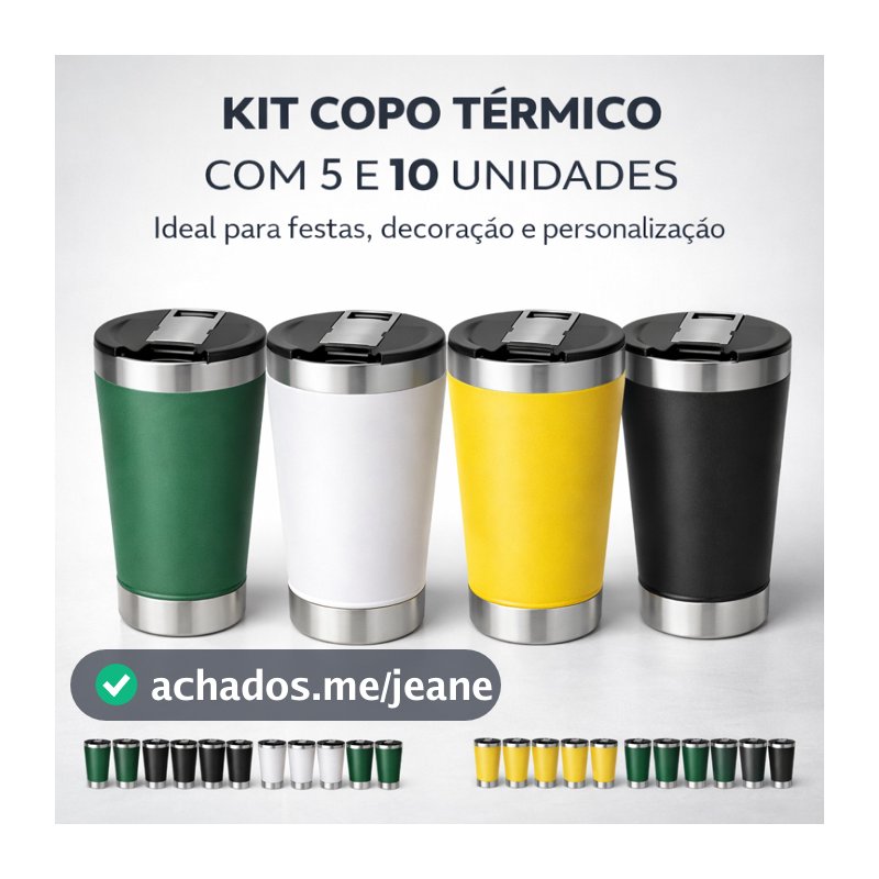 Copo Stanlei Térmico Quente Frio Unissex Moda Praia ou Inverno Copa Do Mundo Brasil