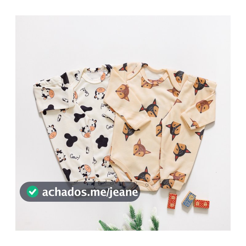 Conjunto Bebê Suedine Antialérgico Pagão Body e Calça Longo